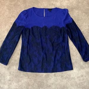 J Crew Collection Silk Lace Blouse